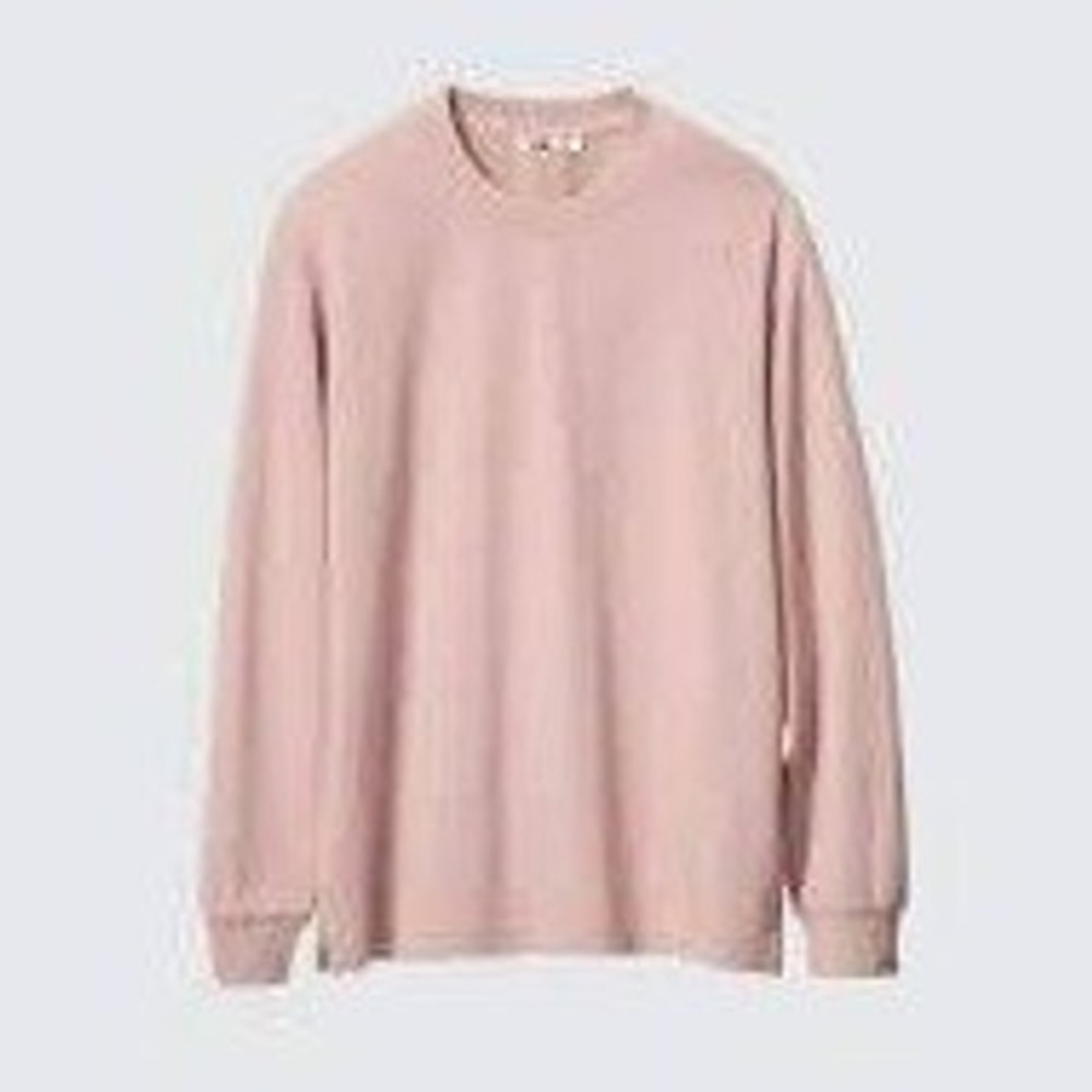 Uniqlo AIRism Long Sleeve T-Shirt Womens Medium Pink UV Protection Minimalist